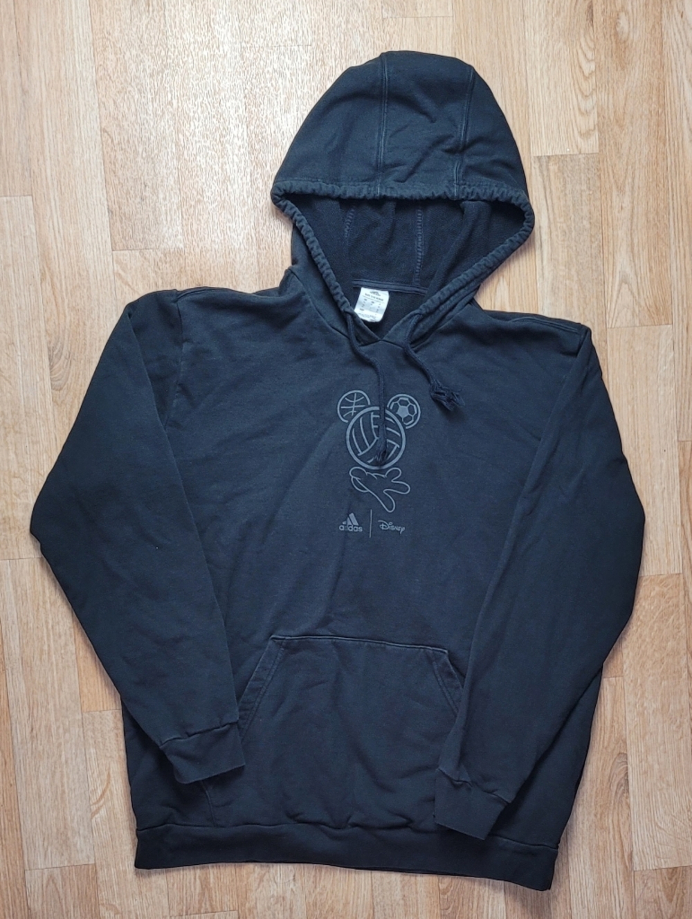 Disney adidas Black Men's Pullover Hoodie with Subtle Graphic Size XL